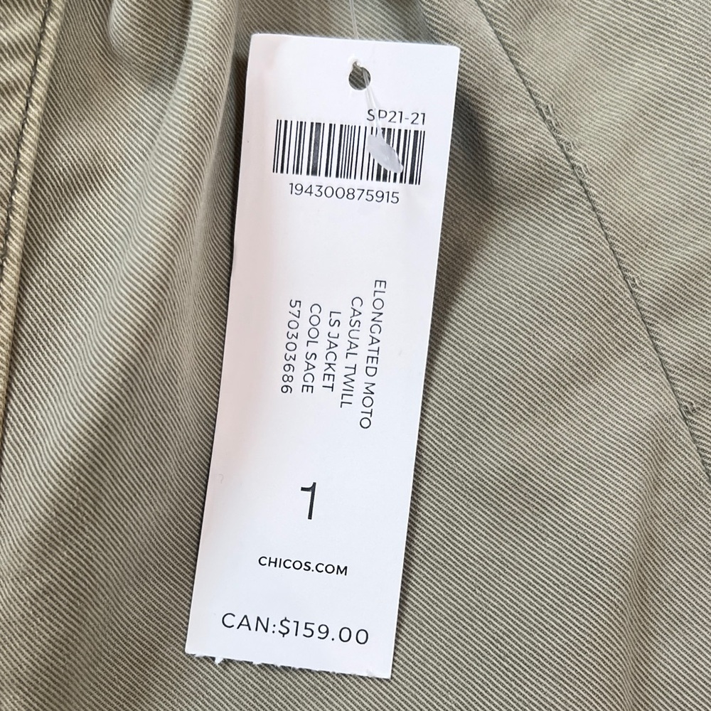 NWT - Chico's 1 - Beige Utility Jacket 🧥 - Picture 4 of 10